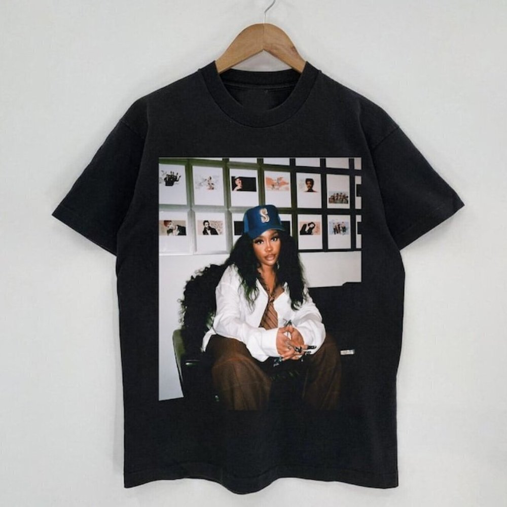 Sza Shirt Sza New Bootleg 90S Black Tshirt Sza Photoshoot Shirt